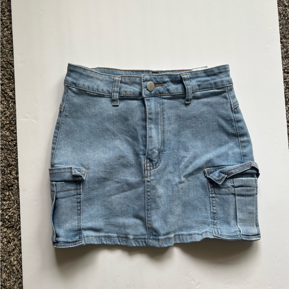 SHEIN Light Blue Denim Skirt